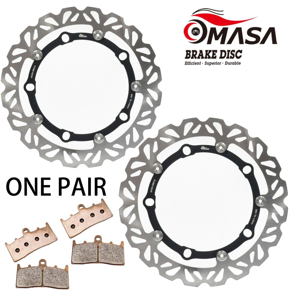 BrakeRotor+Pads for BMW K 1600 GT K 1600 GTL 11-21 K 1600 GTL EXCLUSIVE 14-17